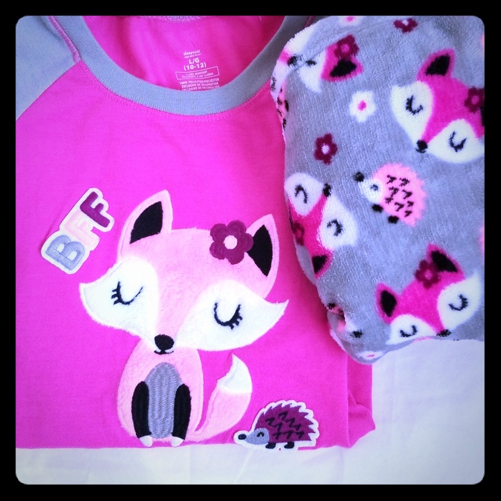 Pink/Gray Fleece Pajamas